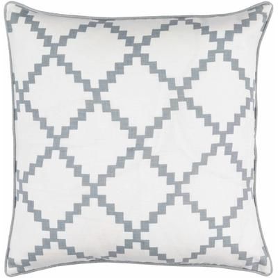 Hueysville 22" Square Modern White/Medium Gray Throw Pillow - Boutique Rugs