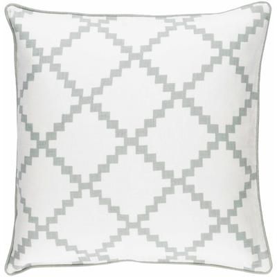 Denville 22" Square Modern White/Light Sage Throw Pillow - Boutique Rugs