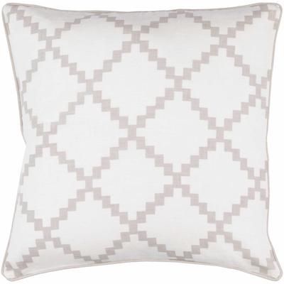 Chitina 18" Square Modern White/Taupe Throw Pillow - Boutique Rugs