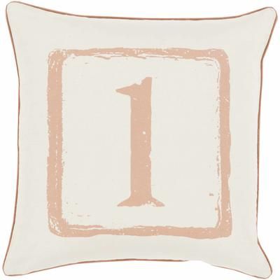 Gaylesville 22" Square Cottage Cotton Beige/Brown/Dark Red Throw Pillow - Boutique Rugs