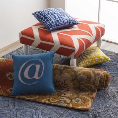 Dearham 13"L x 20"W Modern Navy/Pale Blue Lumbar Pillow - Boutique Rugs