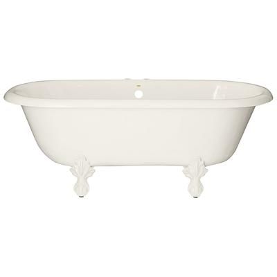 Restoria Bathtub Marquis 66 Inch Acrylic Double Ended Clawfoot Tub - Rim Faucet Drillings D553-P-RM