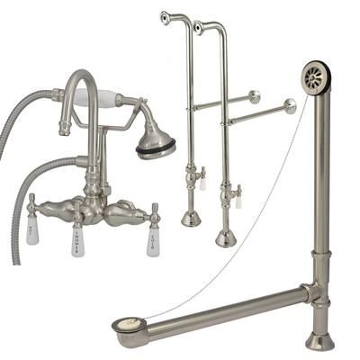 Randolph Morris Clawfoot Tub Freestanding Gooseneck Faucet Set RM402FS-BN