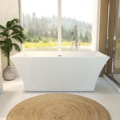Randolph Morris Dax 66 Inch Acrylic Double Ended Freestanding Tub - No Faucet Drillings RMA320