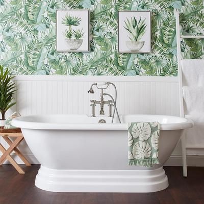 Randolph Morris Mansfield 66 Inch Acrylic Double Ended Pedestal Tub - Rim Faucet Drillings RMA66DE7W8PW