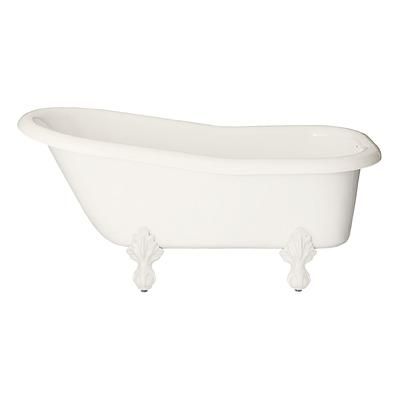 Restoria Bathtub Imperial 66 Inch Acrylic Slipper Clawfoot Tub - No Faucet Drillings S553-P-NH
