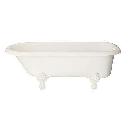 Restoria Bathtub Regent 60 Inch Acrylic Classic Clawfoot Tub - No Faucet Drillings 503-P-NH