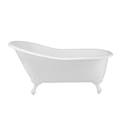 Randolph Morris Charlotte 60 Inch Cast Iron Slipper Clawfoot Tub - No Faucet Drillings LG60SL0WSIW