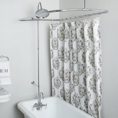 Randolph Morris 48 Inch Clawfoot Tub Shower Enclosure with Rain Shower Head RM403SER-48C