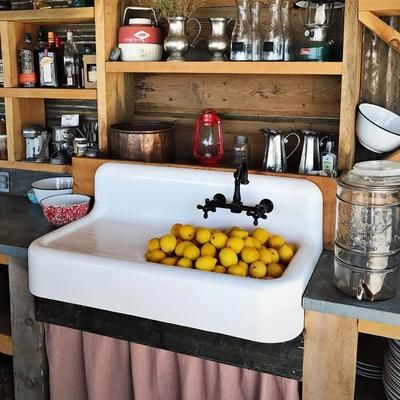 Randolph Morris Cora 42 Inch Cast Iron Farmhouse Drainboard Sink - 8 Inch Faucet Drillings - White LGSINK