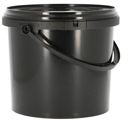seau plastique rond avec couvercle noir - 5l