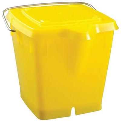 Seau Carré 12 L Avec Couvercle Étanche - Jaune - Gilac