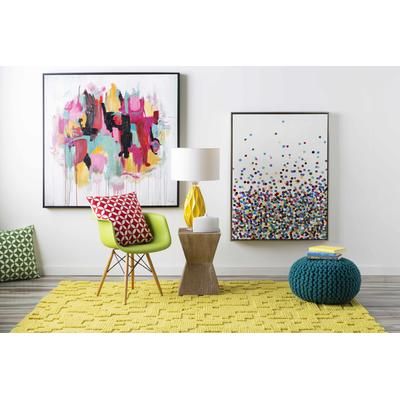 Currumbin 18" Square Modern Cotton White/Medium Green Throw Pillow - Boutique Rugs