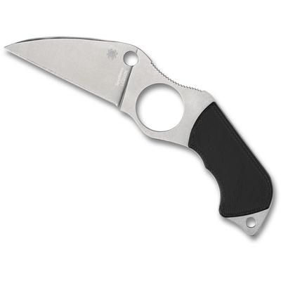 Spyderco Swick 6 Fixed Blade Knife 2.73in LC200N Plain Wharncliffe Blade Boltaron Sheath Black G10 Handle FB14P6