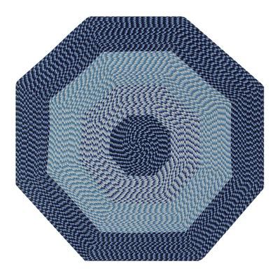 Alpine Braid Collection Reversible Indoor Area Rug 72" Octagonal by Better Trends in Navy Stripe (Size 72" OCTGN)