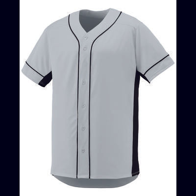 Augusta Sportswear 1661 Athletic Youth Slugger Jersey T-Shirt in Silver/Black size Large | Polyester