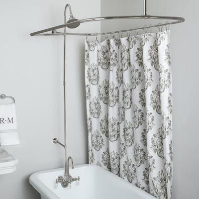 Randolph Morris 60 Inch Clawfoot Tub Shower Enclosure with Watering Can Shower Head RM403SE-60BN