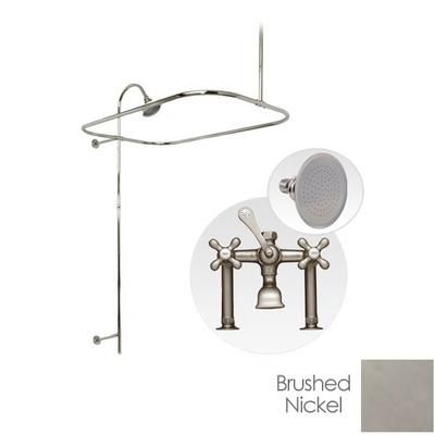 Randolph Morris Deck Mount Clawfoot Tub Shower Enclosure with Faucet and Watering Can Showerhead RM739W-60BN