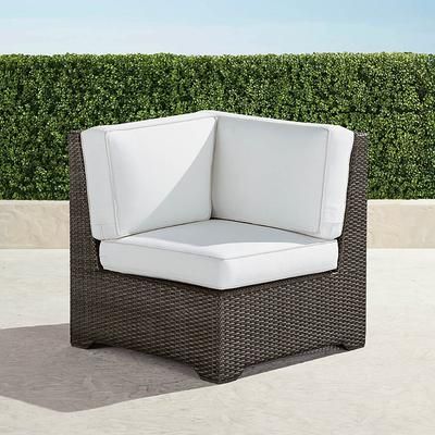 Small Palermo Modular Seating Collection in Bronze Wicker - Corner Chair, Standard, Rumor Midnight - Frontgate