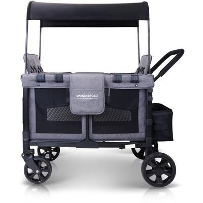 WonderFold W4 Original Quad (4 Seater) Stroller Wagon - Gray