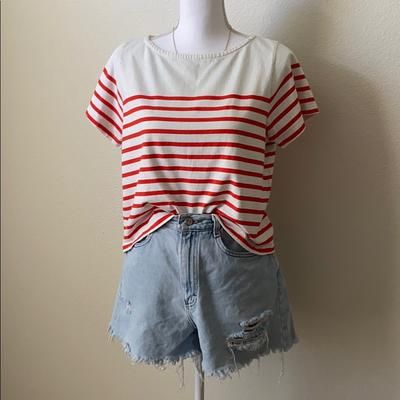 Madewell Tops | Madewell Setlist Boxy Top Red & White Striped | Color: Red/White | Size: M