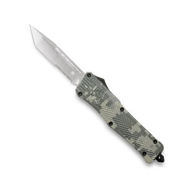 Cobra Tec Knives CTK-1 OTF Large Automatic Folding Knives 3.75in D2 Steel Partially Serrated T Digital Army Camo Handle LADCCTK1LTS
