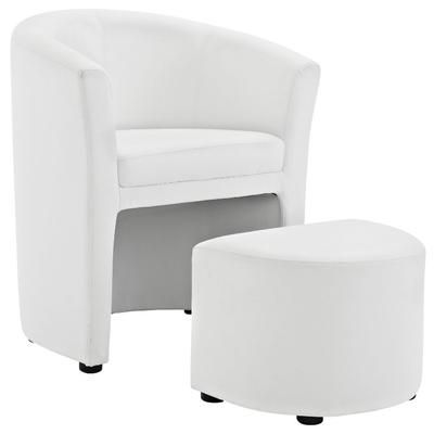 Divulge Armchair and Ottoman EEI-1407-WHI