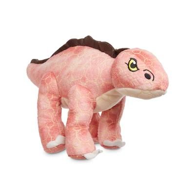 Ruffest & Tuffest Stegosaurus Tough Plush Dog Toy with Kevlar Stitching, Medium, Pink