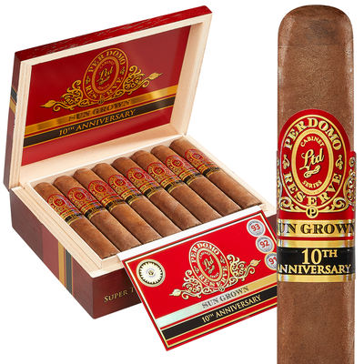 Perdomo Reserve 10th Anniversary Box-Pressed Sun Grown Super Toro - Box of 25