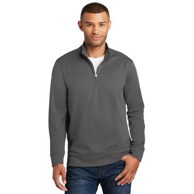 Port & Company PC590Q Performance Fleece 1/4-Zip Pullover Sweatshirt in Charcoal size 3XL | Polyester