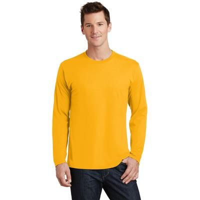 Port & Company PC450LS Long Sleeve Fan Favorite Top in Bright Gold size 4XL | Ringspun Cotton