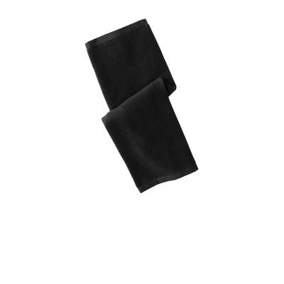 Port Authority PT390 Hemmed Towel in Black size OSFA | Cotton