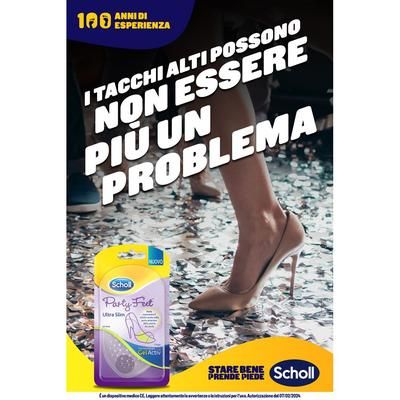 Scholl Party Feet Ultra Slim, Cuscinetti Trasparenti, 1 Paio 2 pz Sole