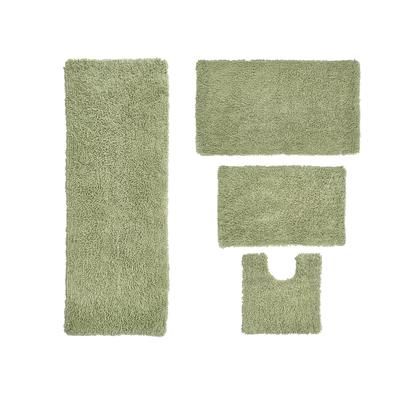 Fantasia 4-Pc. Bath Rug Set by Home Weavers Inc in Sage (Size 4 RUG SET)