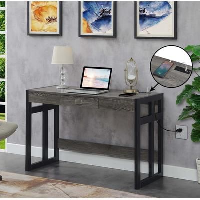 Monterey 47 inch Desk with Charging Station - Convenience Concepts 131156WGYBL