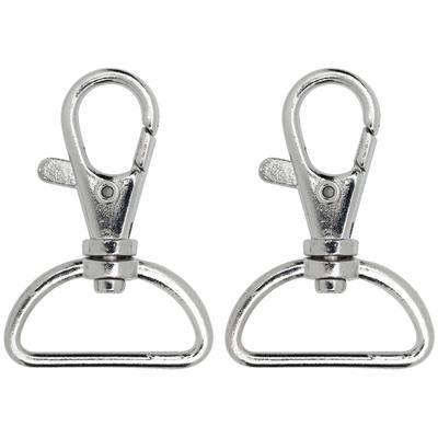buttinette Fermoirs mousqueton, argenté, pour sangle de 25 mm, 2 pièces