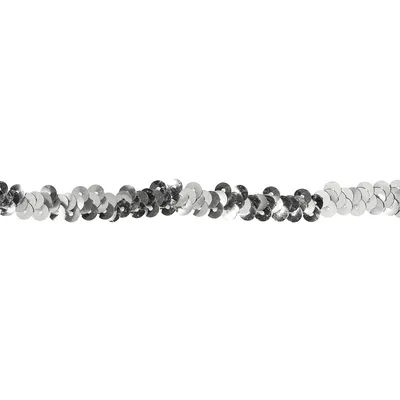 Ruban élastique à paillettes, argent