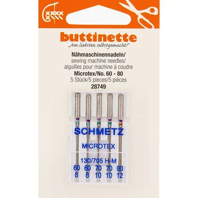 buttinette Aiguilles pour machine à coudre "microtex"