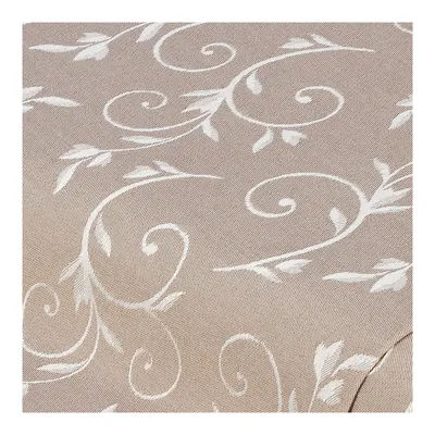 Tissu damassé "ramage", taupe, qualité anti-taches