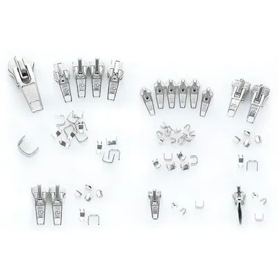 buttinette Kit de réparation et de remplacement pour fermetures éclairs, 68 pièces