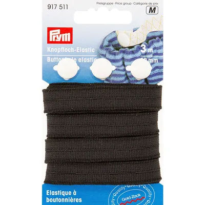 Prym Gold-Zack Élastique pour boutonnières, largeur : 12 mm, longueur : 3 m