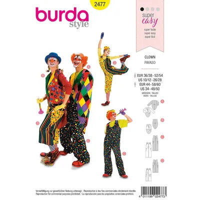 Patron burda 2477 "Clown"