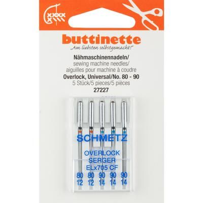 buttinette Aiguilles pour surjeteuse "universel", épaisseur : 80 - 90, contenu : 5 pièces