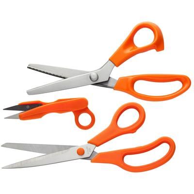 Ciseaux de couture, orange, 3 pièces