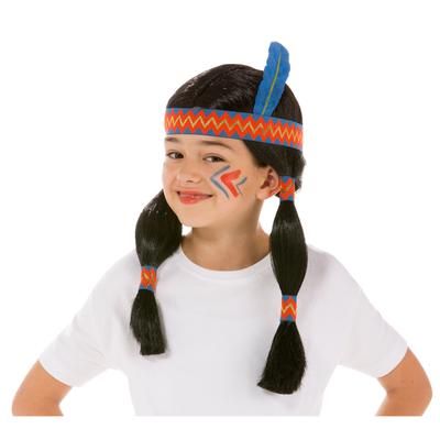 Perruque "petite plume" pour enfants, noir