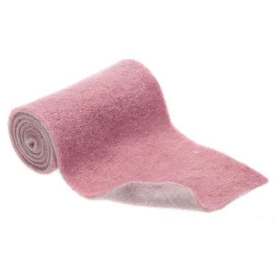 Ruban en laine, bicolore, blanc/rose, 15 cm, 1 m