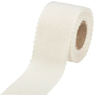 Bande Aïda à broder, écru naturel, largeur : 5 cm, rouleau de 5 m