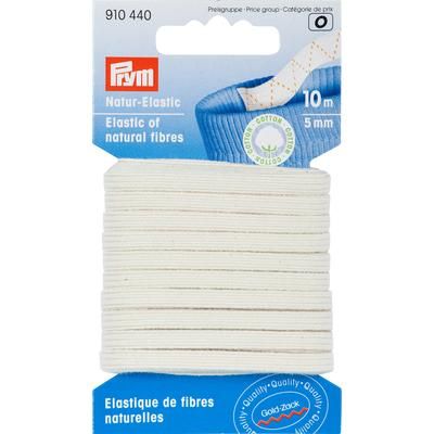 Prym Gold-Zack Ruban élastique "naturel" en du coton, 5 mm, 10 m