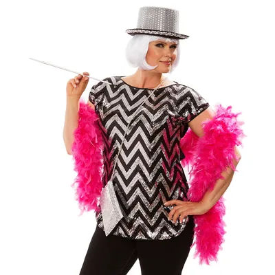 Shirt "glamour", argent/noir