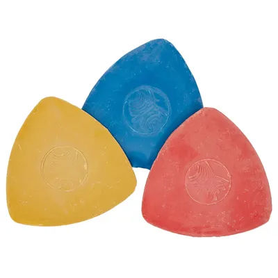 buttinette Craies de tailleur, bleu/orange/jaune, 6 x 6 cm, 3 pièces